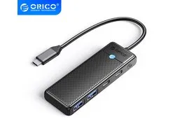 Orico - Hub met USB-C aansluiting - 2x USB 3.0 - 1x USB-C - 1x Power Delivery - Zwart