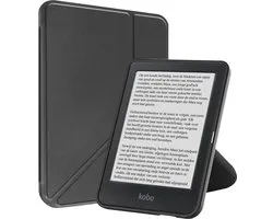 Hoes Geschikt voor Kobo Clara BW - Luxe E-reader Trifold Case - Bescherm Hoesje Book Cover - Zwart
