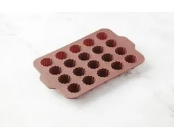 Point-Virgule vorm voor 20 cannelés uit platinum silicone Vintage Maroon 37x23x4cm