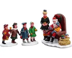 Lemax - Visiting Santa -  Set Of 3 - Kersthuisjes & Kerstdorpen