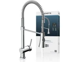SCHÜTTE CORNWALL Design Keukenkraan - Mengkraan - Draaibare Uitloop Met Spiraalveer - Chroom
