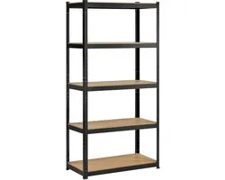 Yaheetech Étagère de rangement unités de rayonnage, étagère de cave, étagère avec 5 étagères réglables en hauteur pour cave, entrepôt, garage, 90 × 45 × 180 cm, 265 kg de charge par étagère