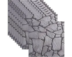 Pack of 10 3D Wall Panels Decorative Brick Wallpaper 12"x12" Brick Effect Wall Panels Self Adhesive Brick Effect - ShopVlot