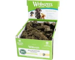 Whimzees Alligator Medium vegetarische tandverzorgingssnack - ondersteunt het verwijderen van tandplak en tandsteen bij het kauwen.