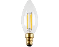 C35 LED kaarslamp E14, 4W / 400 lumen, 2700K warm wit, Ra>80, dimbaar, helder glas met kooldraadeffect, vervangt ca. 42W halogeen