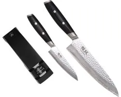 Yaxell - Tsuchimon - Ensemble de couteaux - avec aiguiseur - coffret cadeau