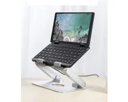 Support pour ordinateur portable en aluminium - Support de bureau pour ordinateur portable avec support de ventilateur pour iPad / ordinateur portable / tablette