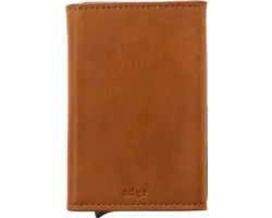 Adge Portemonnee Luxe Pasjeshouder Kaarthouder - Bruin - 100% RFID - uitschuifbare creditcardhouder - voor papier- en munt geld