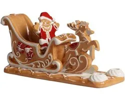 Winter Bakery Lebkuchen Sneeuwpop - Kerstdecoratie Figuur - Woonkamer Aankleden - Handgemaakt Premium Porselein