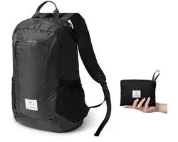 Naturehike Yunyan Opvouwbare Rugzak – 25L – Lichtgewicht Daypack & Dagrugzak – Compacte backpack – Waterbestendig – Reistas voor handbagage – 30D Nylon – Zwart