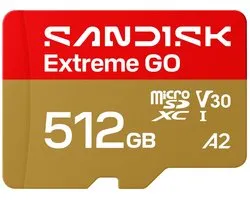 SanDisk microSDXC Extreme GO 512 Go (UHS-I, R240 Mo/s / W160 Mo/s, 5K)