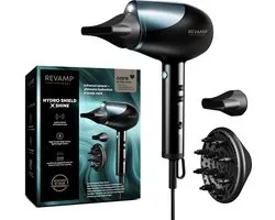 Revamp Progloss DR6000 Föhn met Diffuser - Met Hittesensor - Krachtige Haardroger met 1800 Watt - Positieve en Negatieve ionen - 4 Warmtestanden - Beschermt Het Haar Tegen Uitdroging - Met Diffuser