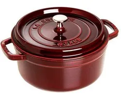 Staub cocotte rond 24cm bordeaux