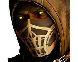 Mortal Kombat Masker - Scorpion Sub-Zero - Cosplay Kostuum - Hars Materiaal - 1 stuk - Geel