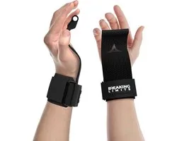 Breaking Limits Power Grips – Lifting Straps – Lifting Hooks - Deadlift Straps - Lift Straps – Lifting Grips - Fitness, Crossfit & Krachttraining - 2 Stuks - Zwart
