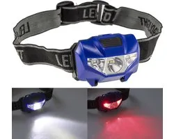 Achetez. Lampe frontale LED à piles très confortable | Lumière rouge et blanche | 150 lumens | 6000 K | Bleu | Fixe ou clignotant | Lampe pour votre tête | Eclairage de randonnée | Ajustable | Phare avant | Pour le jogging, le bricolage, le camping