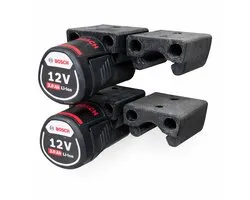 Alvora accuhouder geschikt voor Bosch 12V Li-ion accu - Set van 2 - Wandhouder en batterij organizer voor werkplaats