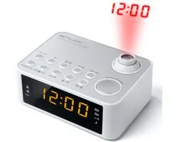 Muse M-178 PW wit wekker radio met projectie