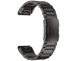 Bracelet en titane - Acier inoxydable - Compatible avec Garmin Fenix ​​​​3 / 5X / 5X Plus / 6X / 6X Pro / 7X / 7X Pro / 8 (51 mm) / Quatix 3 / 6X / Tactix (7) / Enduro (2) / Descent Mk1 / Mk2(i) / Mk3i 51 mm / D2 / Epix Pro Gen 2 51 mm - Noir