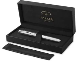 Parker Sonnet Ciselé Special Edition rollerbalpen, dop, huls en detail met palladium afwerking, fijn, zwarte inkt