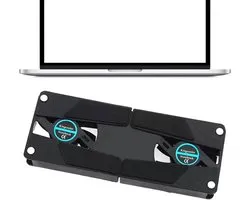 Laptop Koelpad - Notebook Cooler - Warmte Afvoer - Dubbele Ventilatoren - Compact Opvouwbaar - Zwart