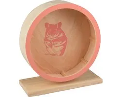Flamingo Danco - Speelgoed Knaagdier - Ks Looprad Danco Hout Zalm Roze M Dia. 20cm - 1st - 127179 - 1st