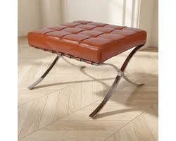 Expo hocker cognac cuir premium