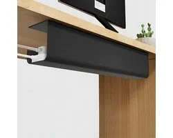 Onder bureau kabelbeheerlade - draagbare draadopslag organisator - thuiskantoor PVC bureaukabel stekkerdoos voor bureau 10 x 8,5 x 40 cm - zwart en georganiseerd