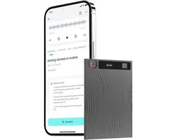 AI Stemrecorder 64GB - Digitale Audio Recorder voor Telefoongesprekken, Lezingen, en Vergaderingen met App Controle