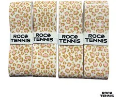 4 pièces | Overgrips Roco Tennis | Antidérapant | Sec | Absorbant la transpiration | Motif unique | Tennis | Padel | Badminton | Squash | Overgrip | Grips de tennis | Doux | Souple | Imprimé panthère