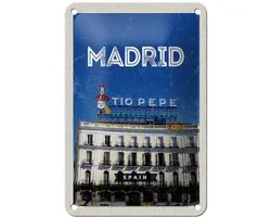 Blechschild Reise 12x18cm Madrid Tio Pepe Symbol Dekoration