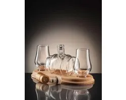 Heritage Glasses - Whiskey Barrel Tap-karaf Hervulbaar en 2 glazen set - Perfecte Cadeau voor de whiskyliefhebber!