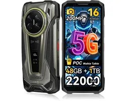 DOOGEE Vmax2 Pro Smartphone robuste 5G - 6.78 pouces 120Hz - 48 Go RAM - 1 To ROM - 22000 mAh 120W - Android 16 - Caméra AI 200MP - IP68/IP69K - NFC, GPS - Téléphones 2026 nouveau - Gris