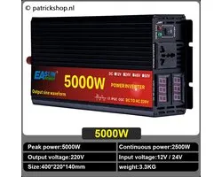EASUN Onduleur à onde sinusoïdale pure 12 V-230 V - 2500 W/5000 W