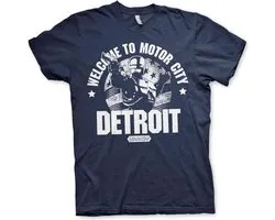 Robocop Heren Tshirt -XL- Welcome To Motor City Blauw