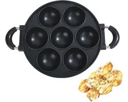 Heaunzy Japan groot diafragma Takoyaki Pan, Cake Mal, Masa Pan, Takoyaki Maker, Nonstick, 0,95 kg (7 gaten)