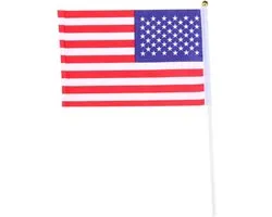 12pcs Mini US Flags Hand Waving 14x21cm American Flags For 4 Decorations