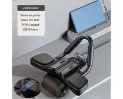 Hoge kwaliteit buikspiertrainer - Abdominale Roller-Abdominale Roller Workout Krachttraining -U.ABS Ab Roller-Luxe Abdominal Roller-Buikwiel-Fitnesswielen-Ab wheel-LCD Display - Duurzame buikroller--Training Abdominal-Buikspiertrainer - USB - Type C