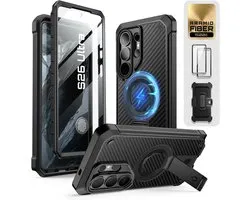 SUPCASE Unicorn Beetle Mag Pro - Étui Compatible avec Samsung Galaxy S26 Ultra - Compatible avec MagSafe / Qi2 - Protection Complète avec Protecteur d'Écran Intégré - Kickstand - Carbon