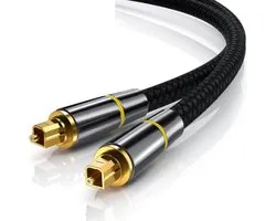 DrPhone DOA1 Digitale Optische Audio Kabel - Toslink – SPDIF voor o.a Dolby Digital Receiver / TV / Sound Bar - 2 Meter - Zwart
