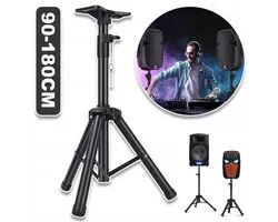 Pied d'enceinte de 35 mm réglable en hauteur de 90 à 180 cm - Capacité de charge de 50 kg, construction métallique robuste, pied en caoutchouc - Pour cinéma maison, concerts, fêtes et studios