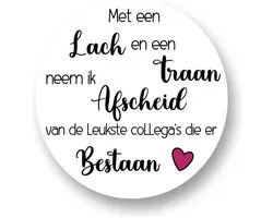RoNa Design Stickers Afscheid - Bedankt collega pensioen - 20 stuks - 4 cm