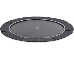 EXIT Dynamic Sporttrampoline ø366cm - Groundlevel - groundlevel Trampoline - Rond - Voor Kinderen - Zwart