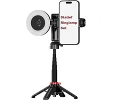 Casemania Statief en Ringlamp Set - Ring Light met Mini Verstelbaar Camerastatief incl Magnetisch Telefoonhouder Geschikt voor MagSafe - 463mm Hoog - 3 Lichtstanden - Selfie Ringlight voor Tiktok / Instagram / Youtube / Streaming / Thuis Werken