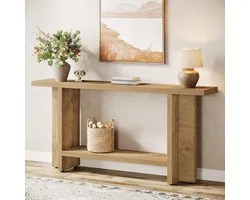 Tribesigns Consoletafe met Legplank- Sidetable - Bruin - 150 x 30 x 80 cm - Console Tafel voor Hal, Woonkamer, Entree, Foyer