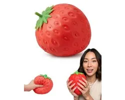 Jumbo strawberry squishy stress toy