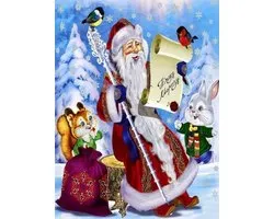 Mona Lisa Diamond Painting kerst 40 X 30 Cm Blauw/wit/rood