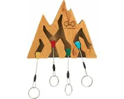 Wand-sleutelhouder Key Holder Mountain – kliminspiratie decor in kersenhout