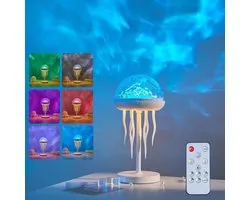 Maxspace Projecteur de ciel étoilé avec 7 couleurs, lampe 2 en 1 méduse avec télécommande et minuteur, veilleuse pour enfants, pour fêtes, jeux, décoration de chambre, cadeau (méduses) - wit [Classe énergétique A]