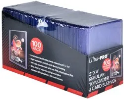 Ultra Pro - Toploader - Toploaders - 3" x 4" (100) Clear Regular & Card Sleeves (100) - TCG - Trading Card Game - UP